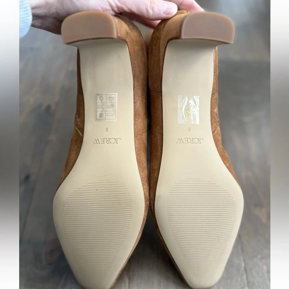 J Crew Sueded Snip Toe Brown Ankle Boots Women’s Size 8 **Never Worn**